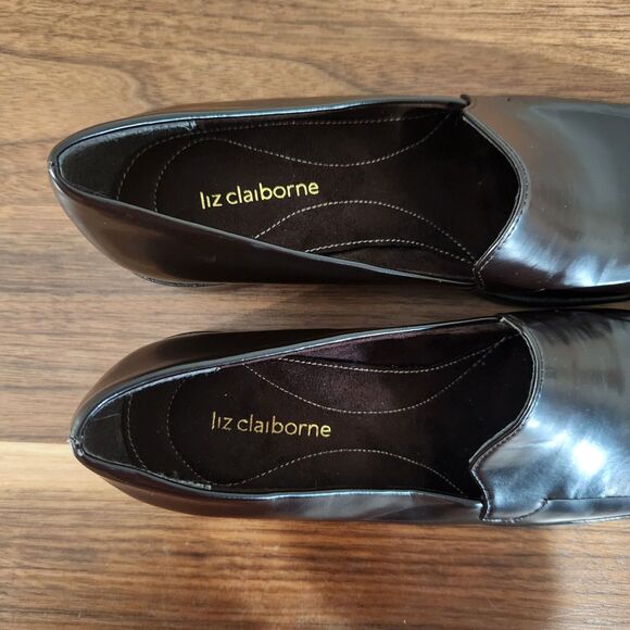 Liz Claiborne Y2K Brown Loafers Chunky Heel Slip On Vegan Faux Leather Size 5.5 - Picture 7 of 9